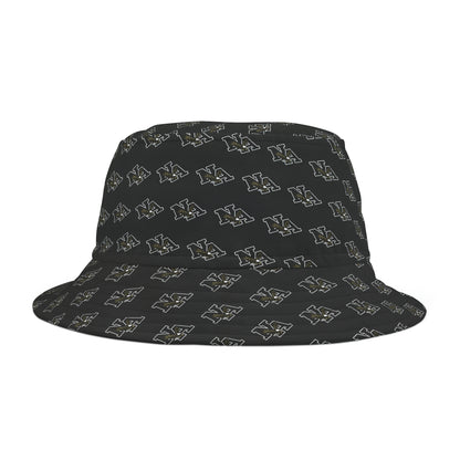 Adult Unisex Classic Logo Allover Print Black Bucket Hat - New Albany Eagles