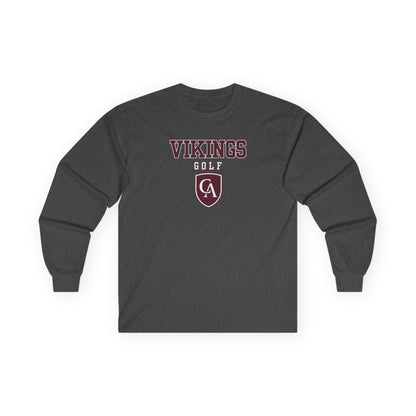 Adult Unisex Columbus Academy Vikings Golf Graphic Gildan Long Sleeve Tee