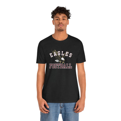 Adult Unisex Flying Football Eagle Graphic Short Sleeve Soft Tee