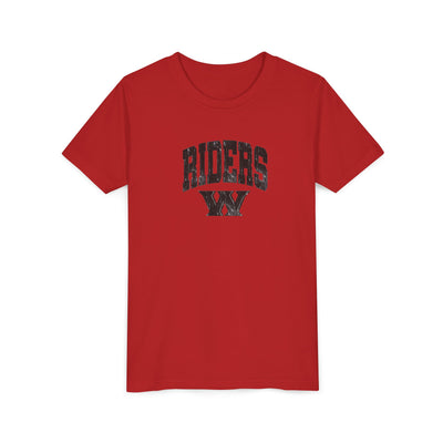 Youth Riders Arch Vintage Distressed W Graphic Short Sleeve Bella + Canvas Soft Tee