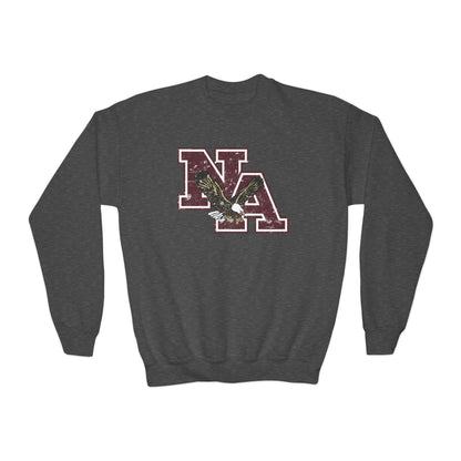 Youth Maroon Vintage Distressed Logo Graphic Sweatshirt