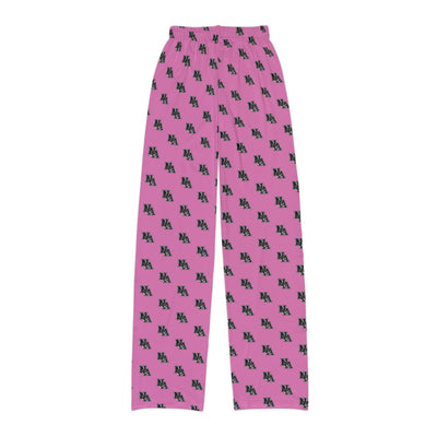 Youth Pajama Pant in Pink with Allover Classic Black Logo Print - PINK OCTOBER