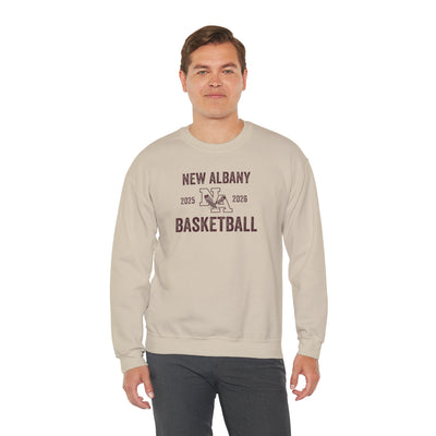 Adult Unisex Vintage Distressed New Albany Basketball Graphic Sweatshirt