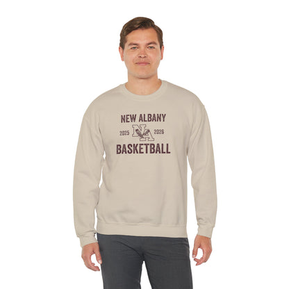 Adult Unisex Vintage Distressed New Albany Basketball Graphic Sweatshirt