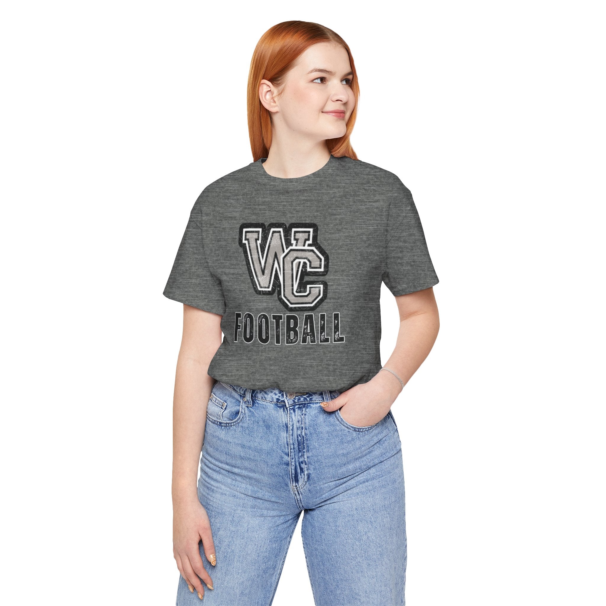 Adult Unisex Vintage Distressed Westerville Central Football Graphic Short Sleeve Soft Tee