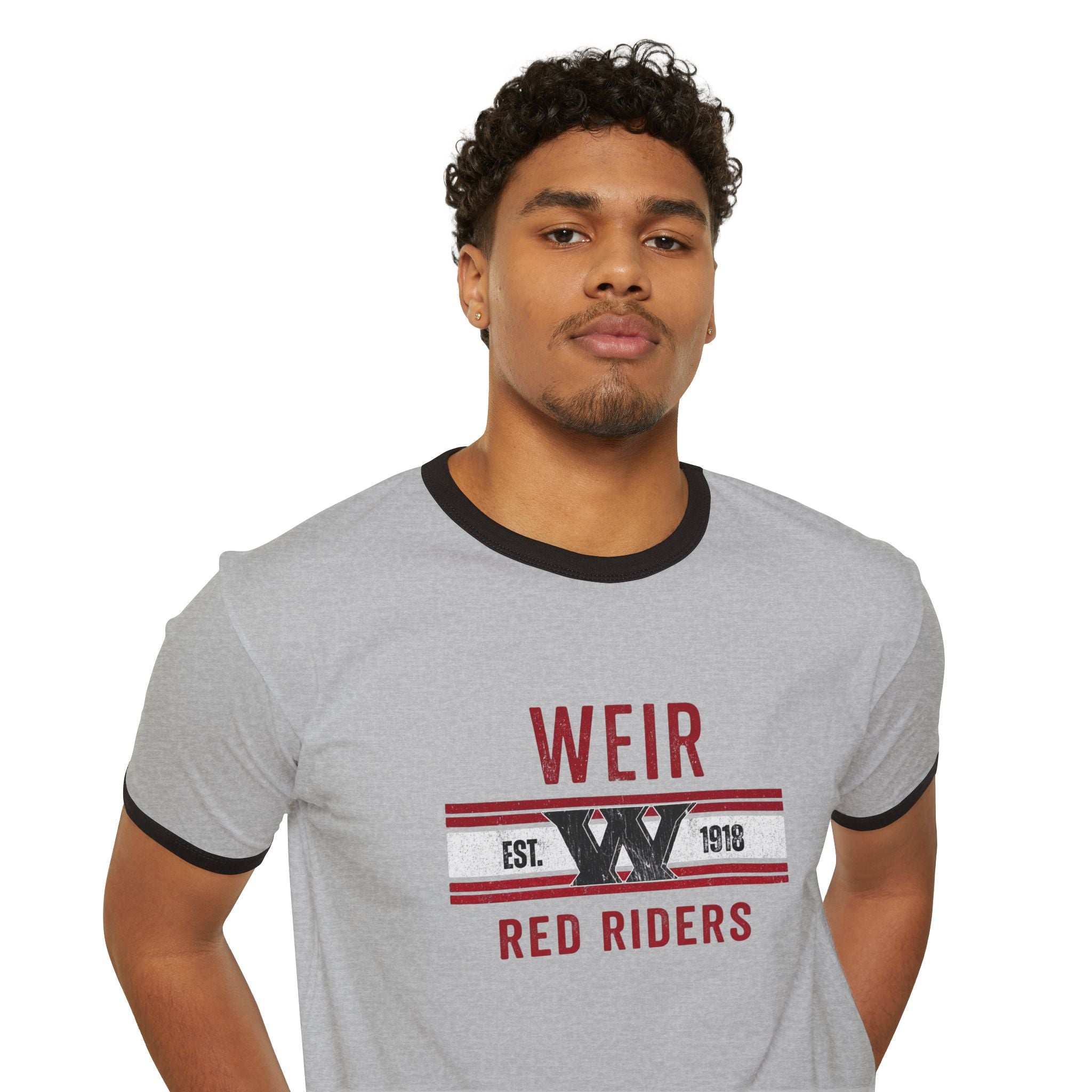 Adult Unisex Weirton Distressed Heritage Graphic Short Sleeve Ringer Tee