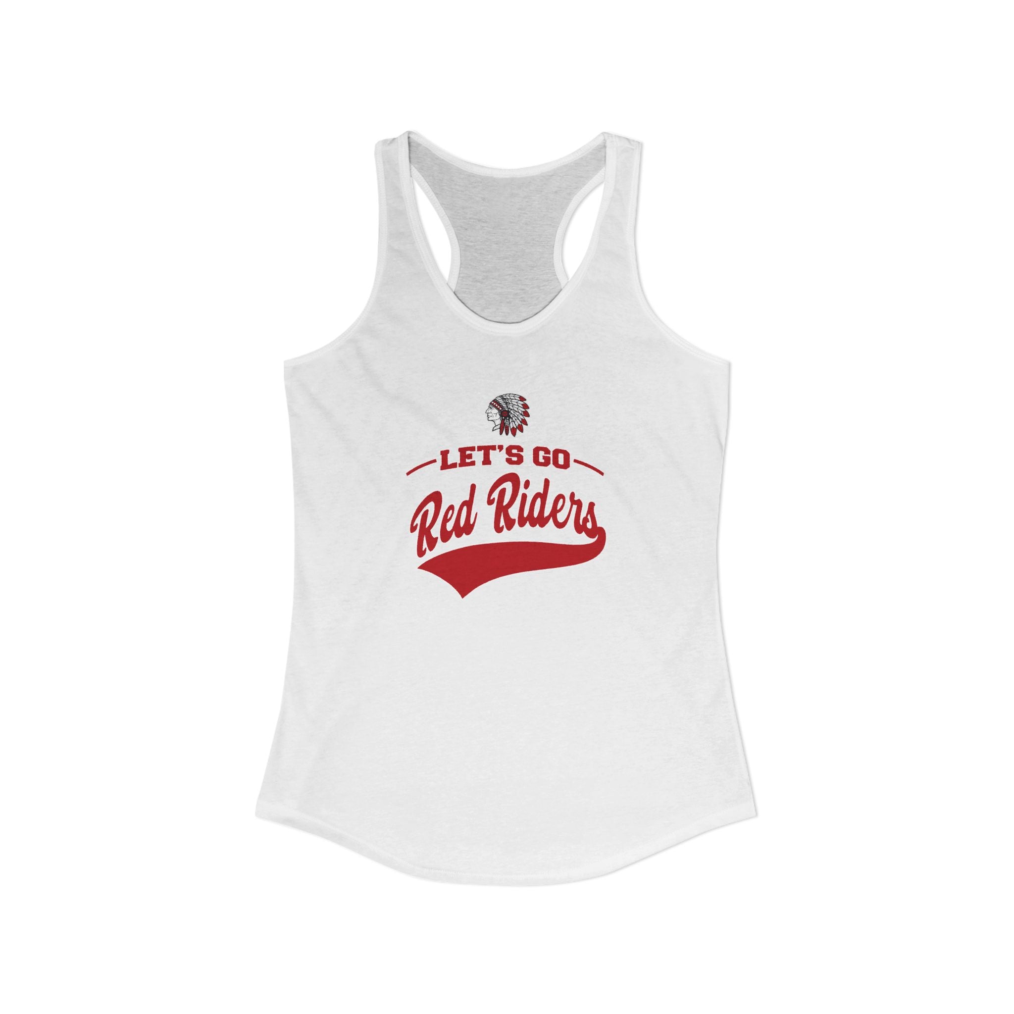 Women's Let's Go Red Riders Graphic Next Level Racerback Tank