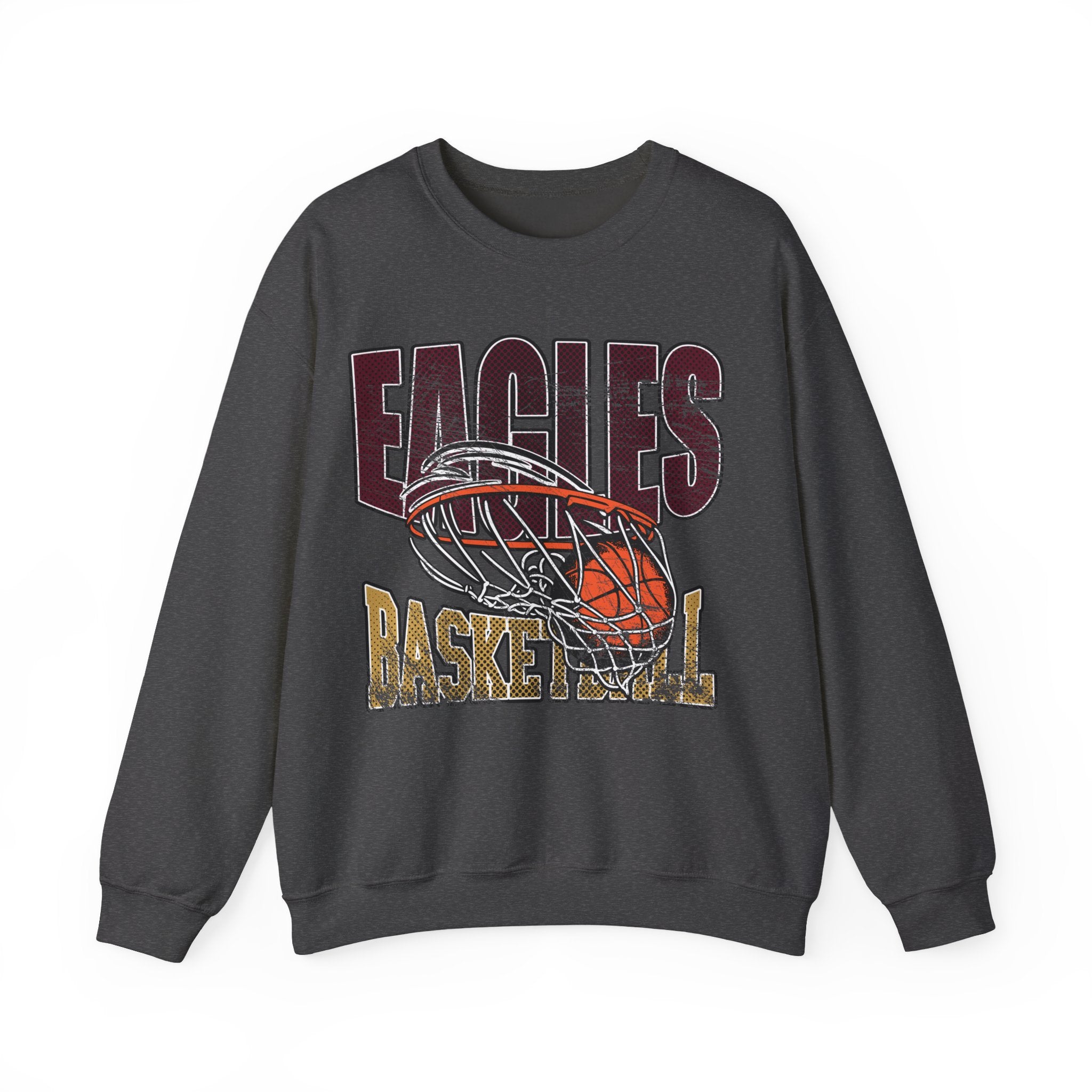 Adult Unisex Eagles Swish Distressed Basketball Graphic Sweatshirt