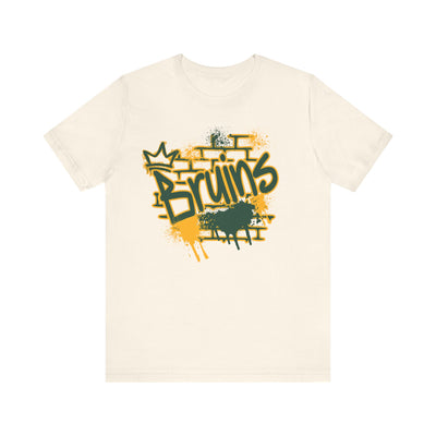 Adult Unisex Bruins Spray Painted Spirit Graphic Short Sleeve Soft Tee
