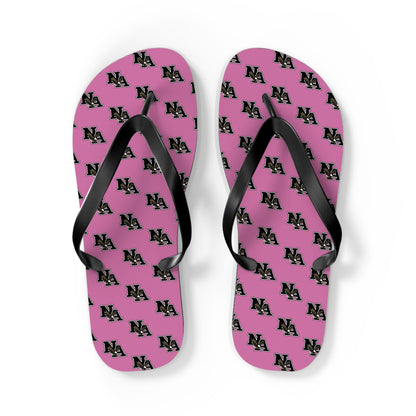 Adult Unisex Classic Logo Pink Flip Flops - New Albany Eagles