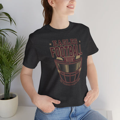 Adult Unisex Eagles Maroon Hype Helmet Graphic Short Sleeve Soft Tee