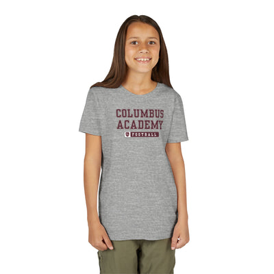 Youth Columbus Academy Football Graphic Short Sleeve Bella + Canvas Soft Tee