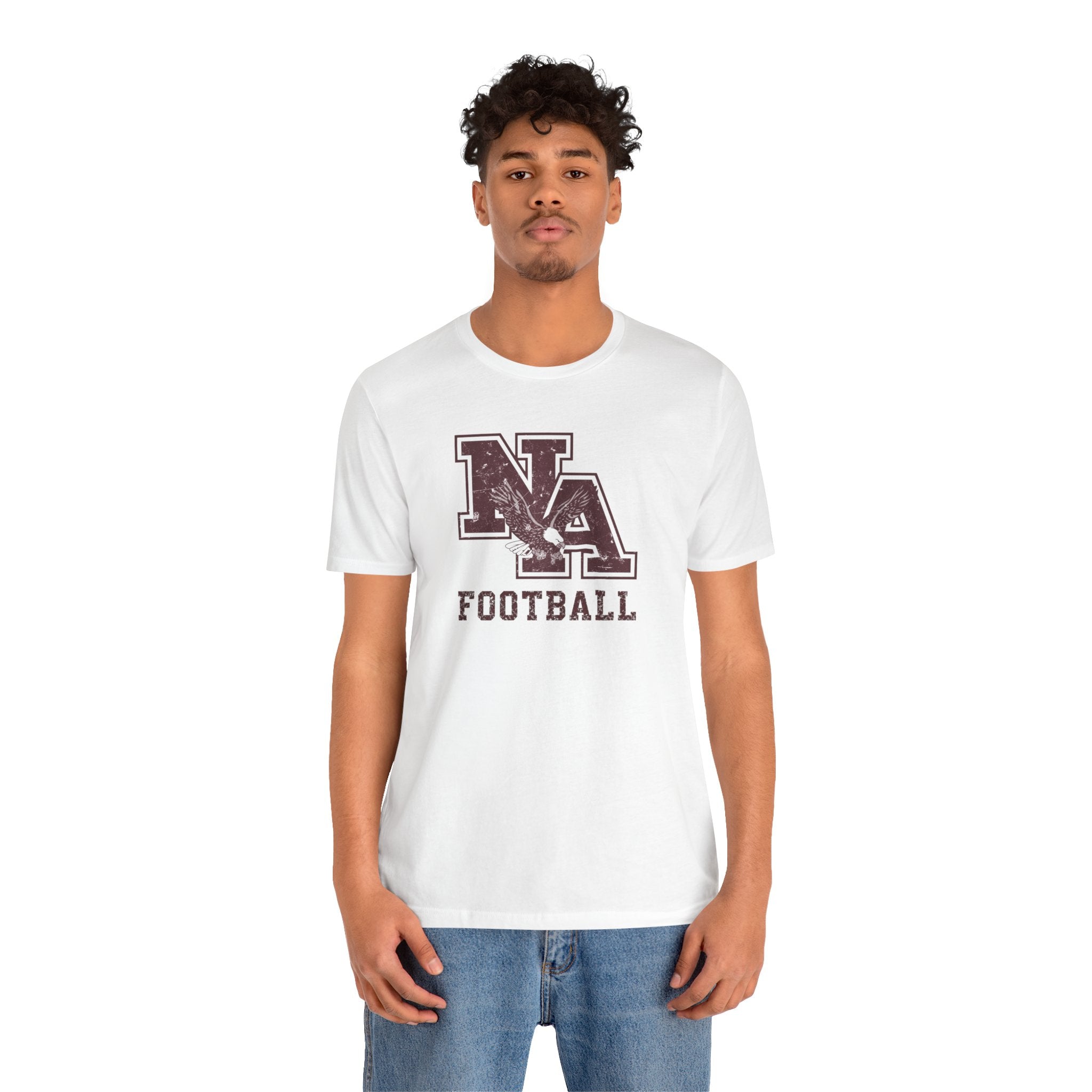 Adult Unisex New Albany Football Distressed Vintage Logo Graphic Short Sleeve Soft Tee