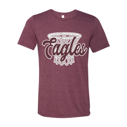 Adult Unisex Super Soft Vintage Eagles Hoops Basketball Short Sleeve Graphic Tee