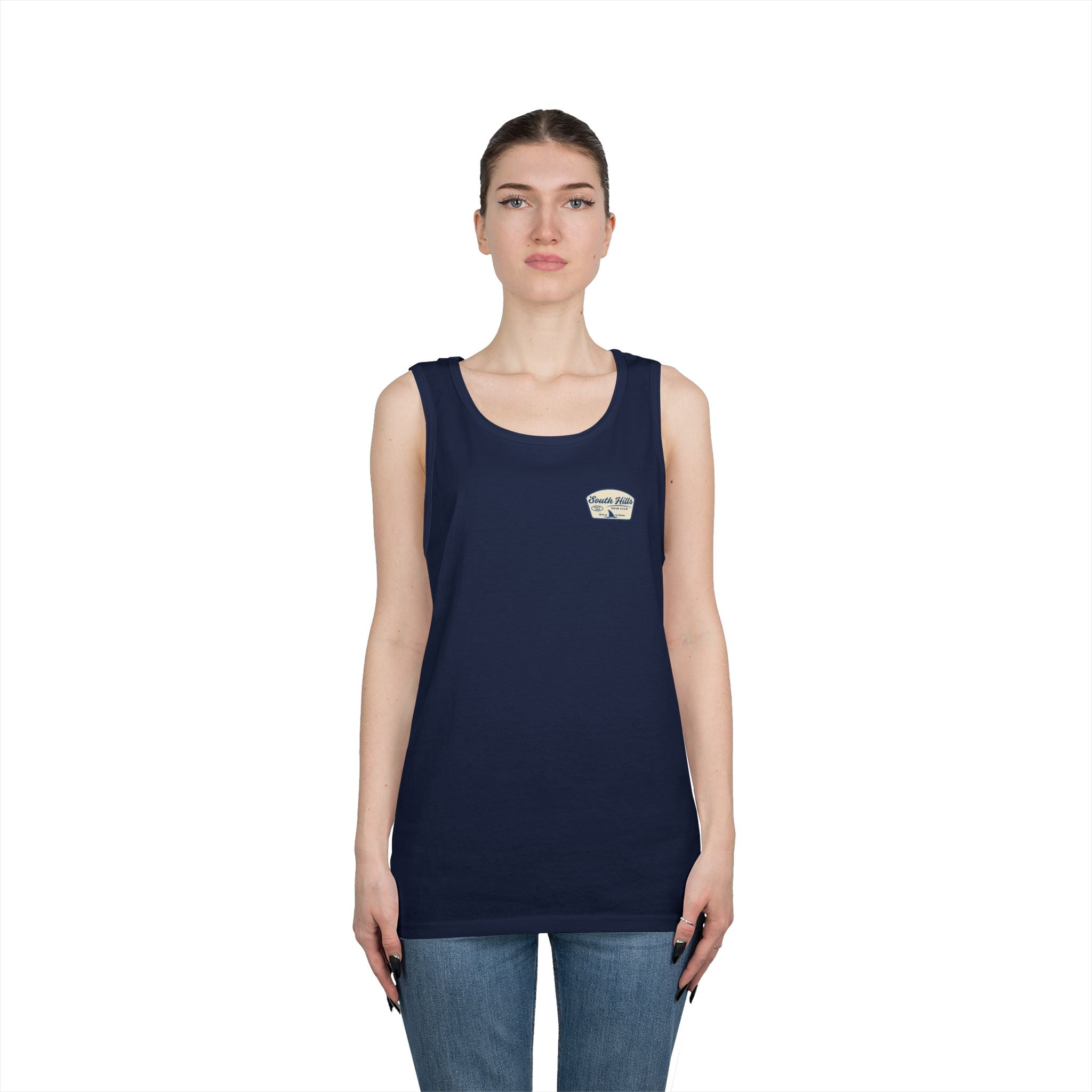 Adult Unisex South Hills Swim Club Home of the Sharks Graphic Tank