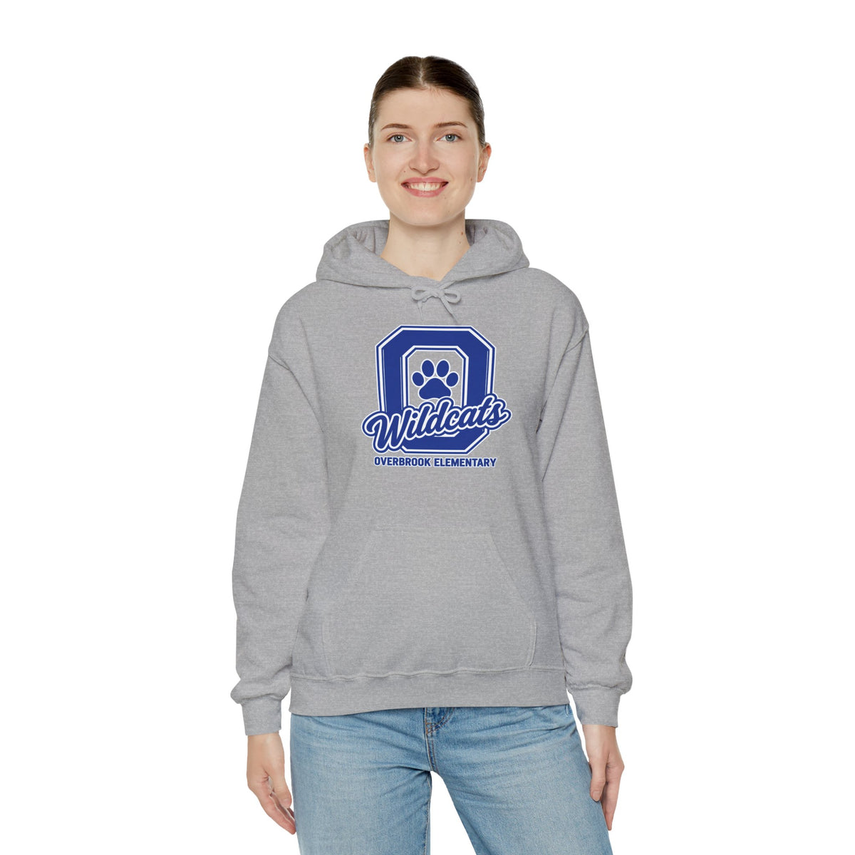 Adult Unisex Overbrook Elementary Wildcats Block Letter Graphic Hoodie