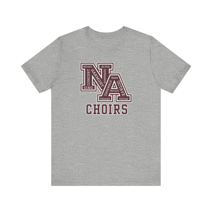 Adult Unisex Choirs Words NA Logo Graphic Short Sleeve Soft Tee