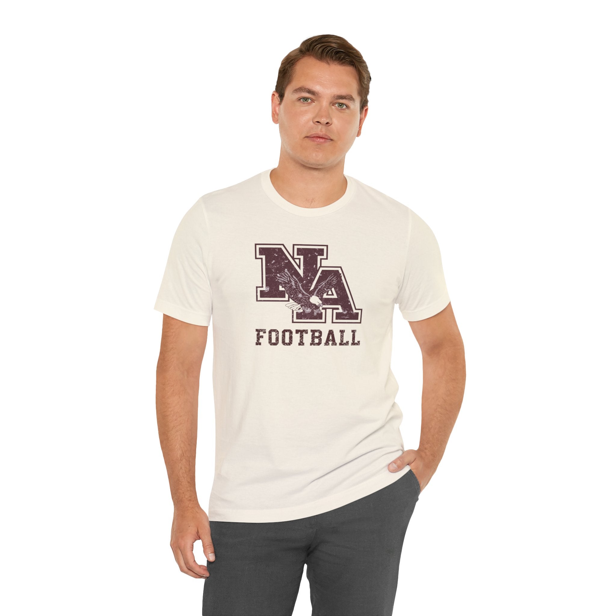 Adult Unisex New Albany Football Distressed Vintage Logo Graphic Short Sleeve Soft Tee
