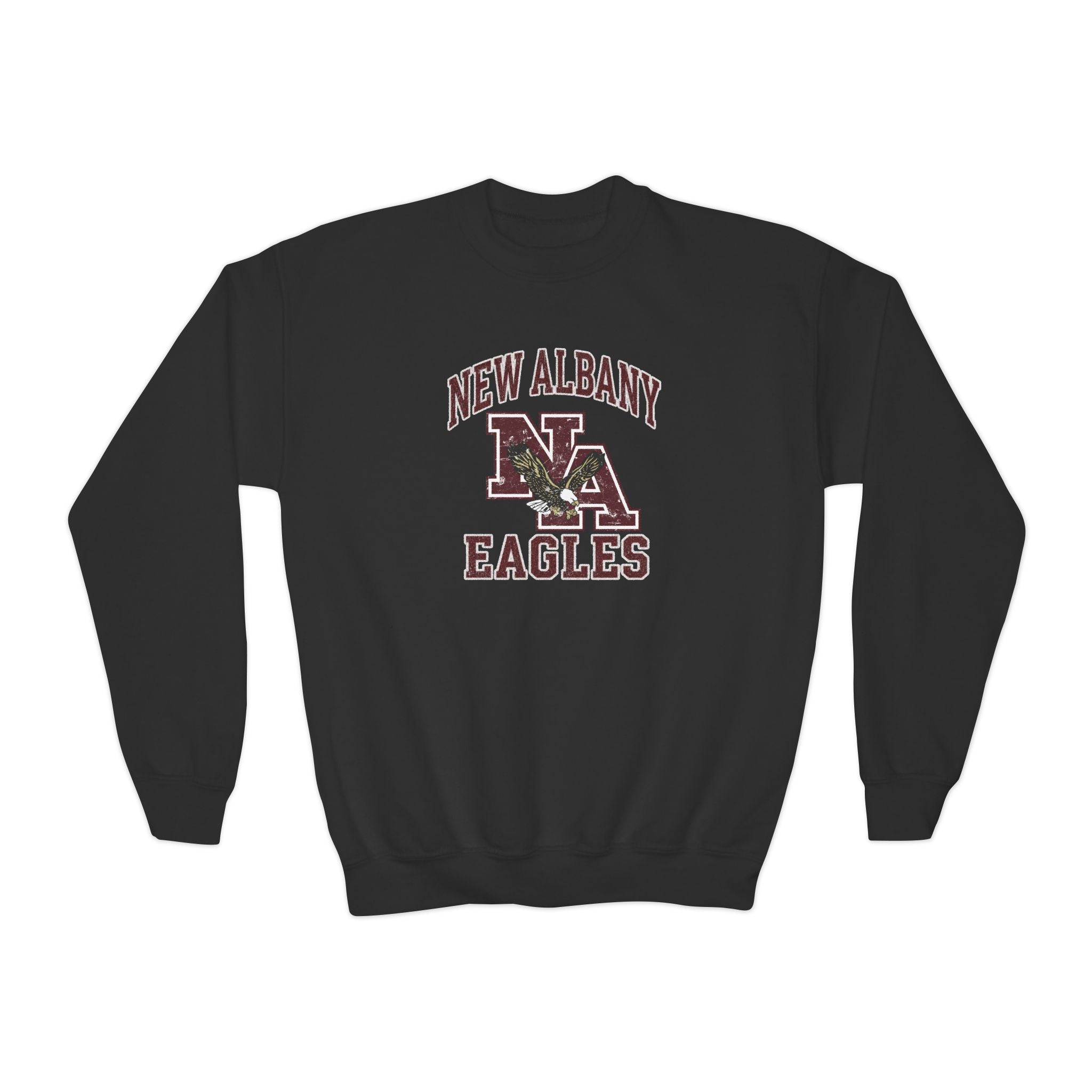 Youth New Albany Vintage Vibes Football Logo Graphic Gildan Heavy Blend Sweatshirt