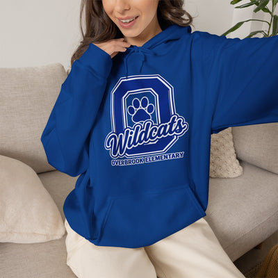 Adult Unisex Overbrook Elementary Wildcats Block Letter Graphic Hoodie