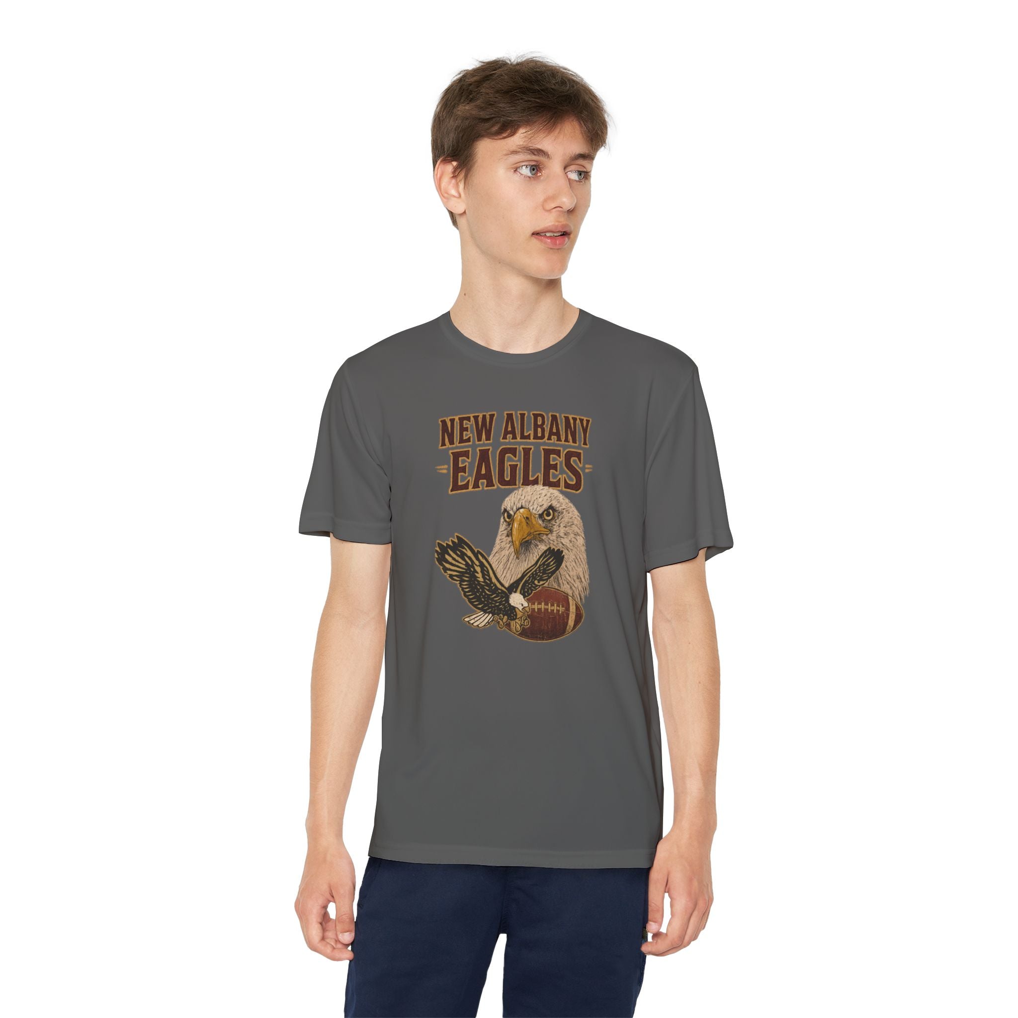 Youth New Albany Gridiron Eagle Graphic Sport-Tek Competitor Performance Tee