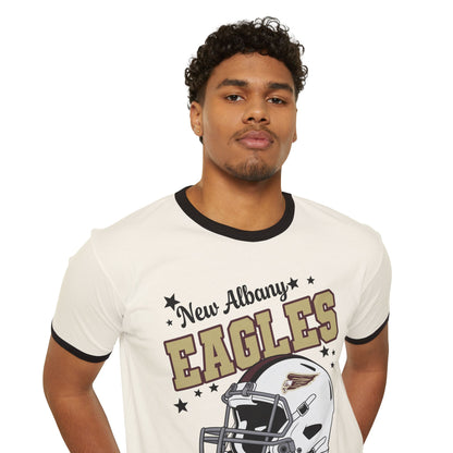 Adult Unisex New Albany Eagles Football Pride Graphic Short Sleeve Ringer Tee