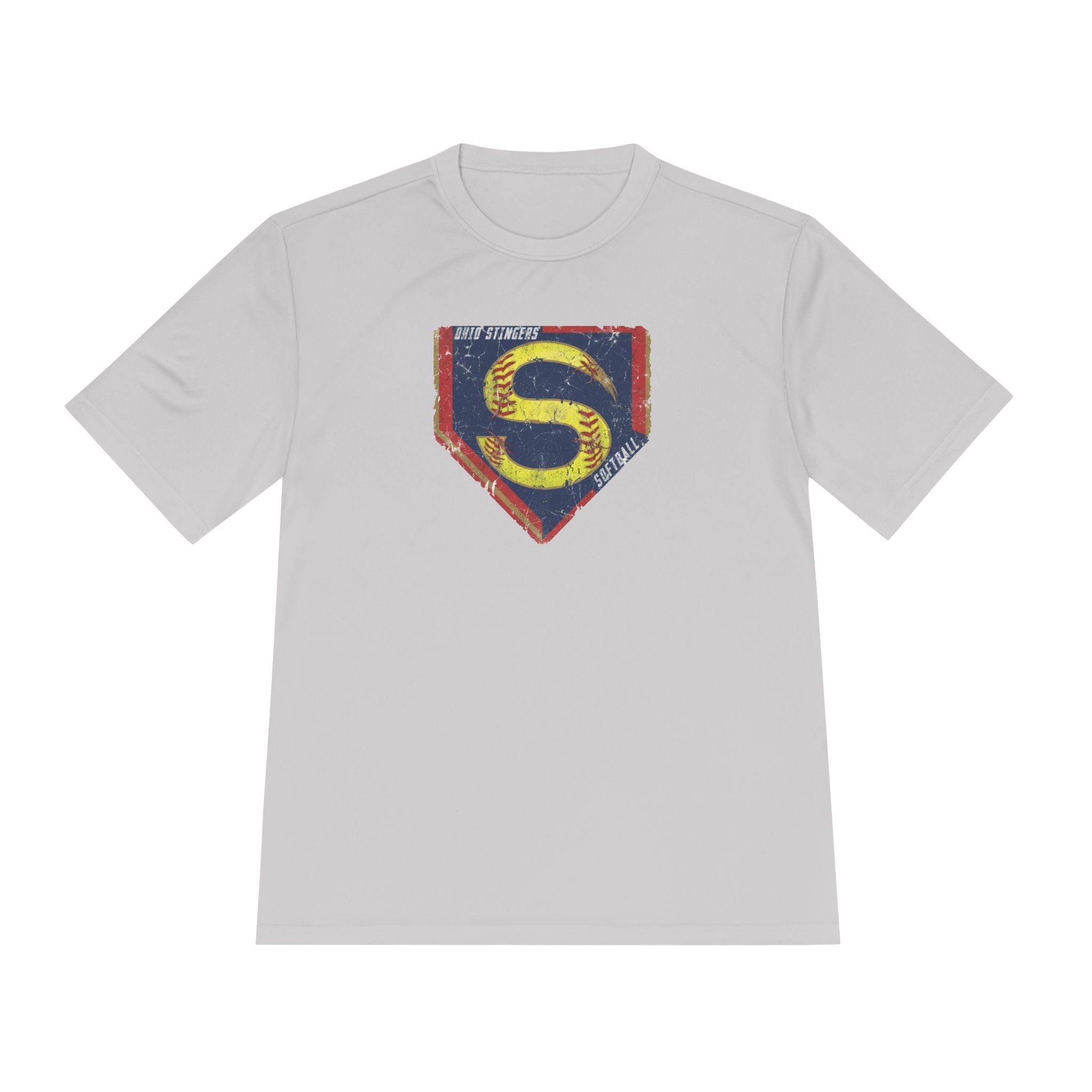 Adult Unisex Stingers Softball Distressed Logo Graphic Sport-Tek Competitor Performance Tee