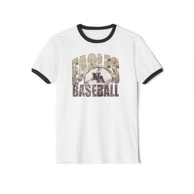 Adult Unisex New Albany Eagles Distressed Dugout Graphic Short Sleeve Ringer Tee