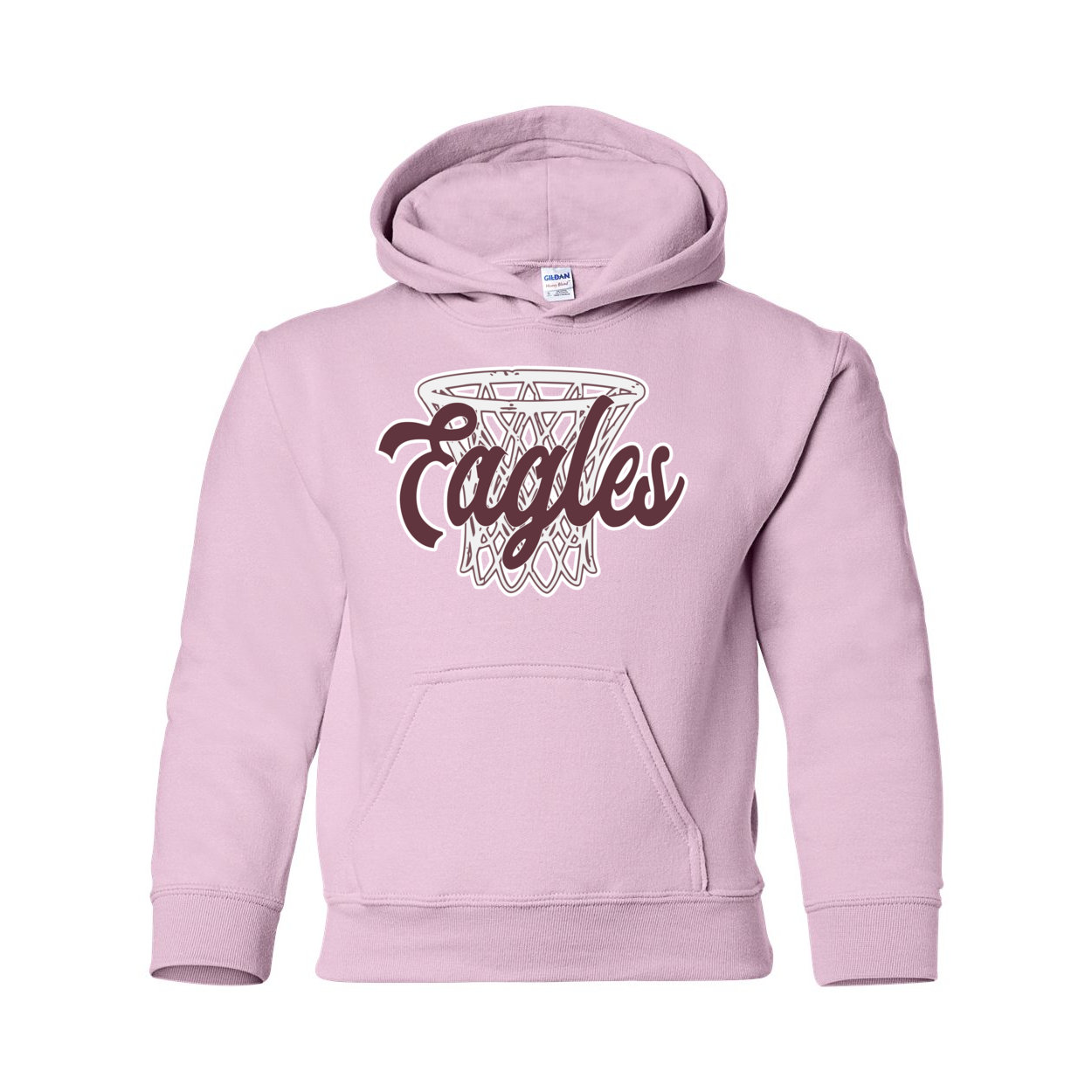 Youth Vintage Eagles Hoops Basketball Graphic Hoodie