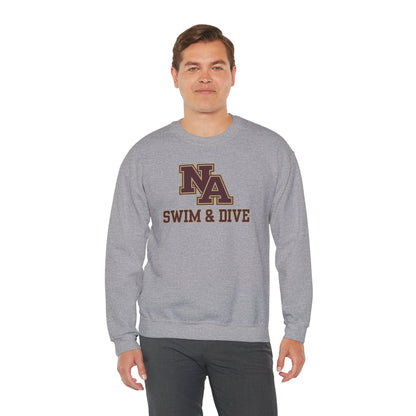 Adult Unisex Swim & Dive Classic Logo with Word Pool Back Graphic Sweatshirt