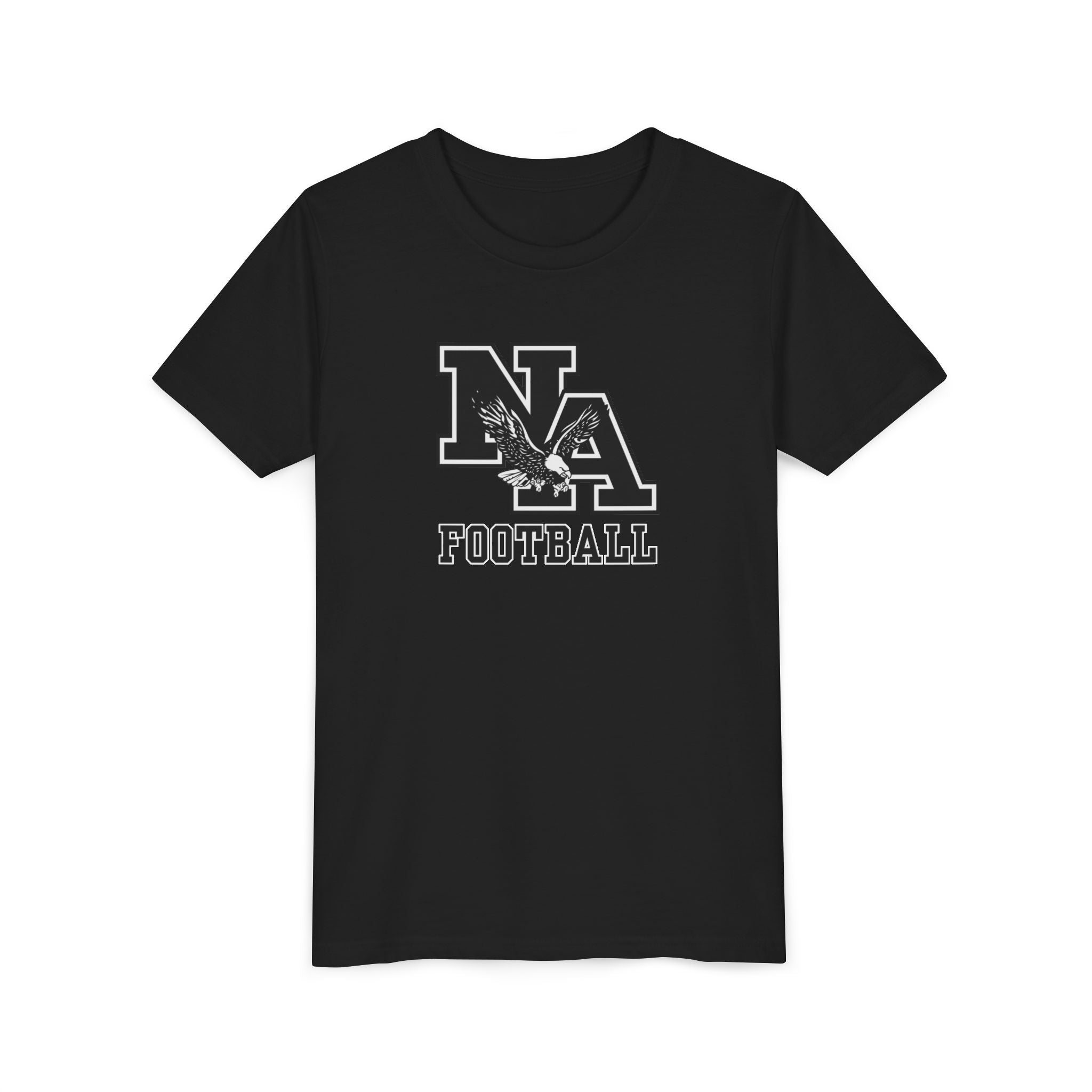 Youth Classic Logo Black Football Graphic Short Sleeve Soft Tee