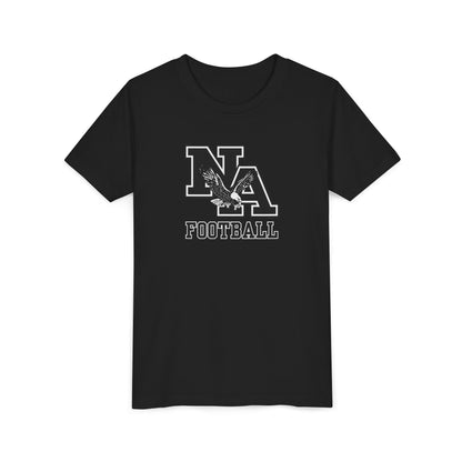 Youth Classic Logo Black Football Graphic Short Sleeve Soft Tee