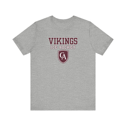 Adult Unisex Columbus Academy Vikings Ice Hockey Graphic Short Sleeve Bella + Canvas Soft Tee