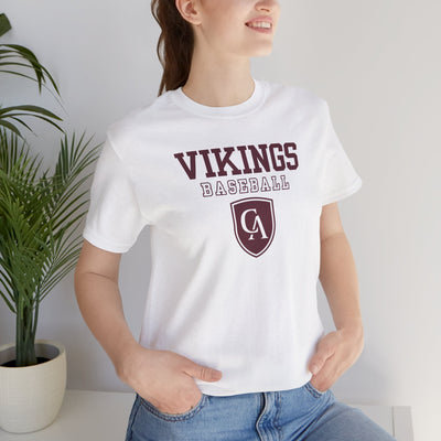 Adult Unisex Columbus Academy Vikings Baseball Graphic Short Sleeve Bella + Canvas Soft Tee