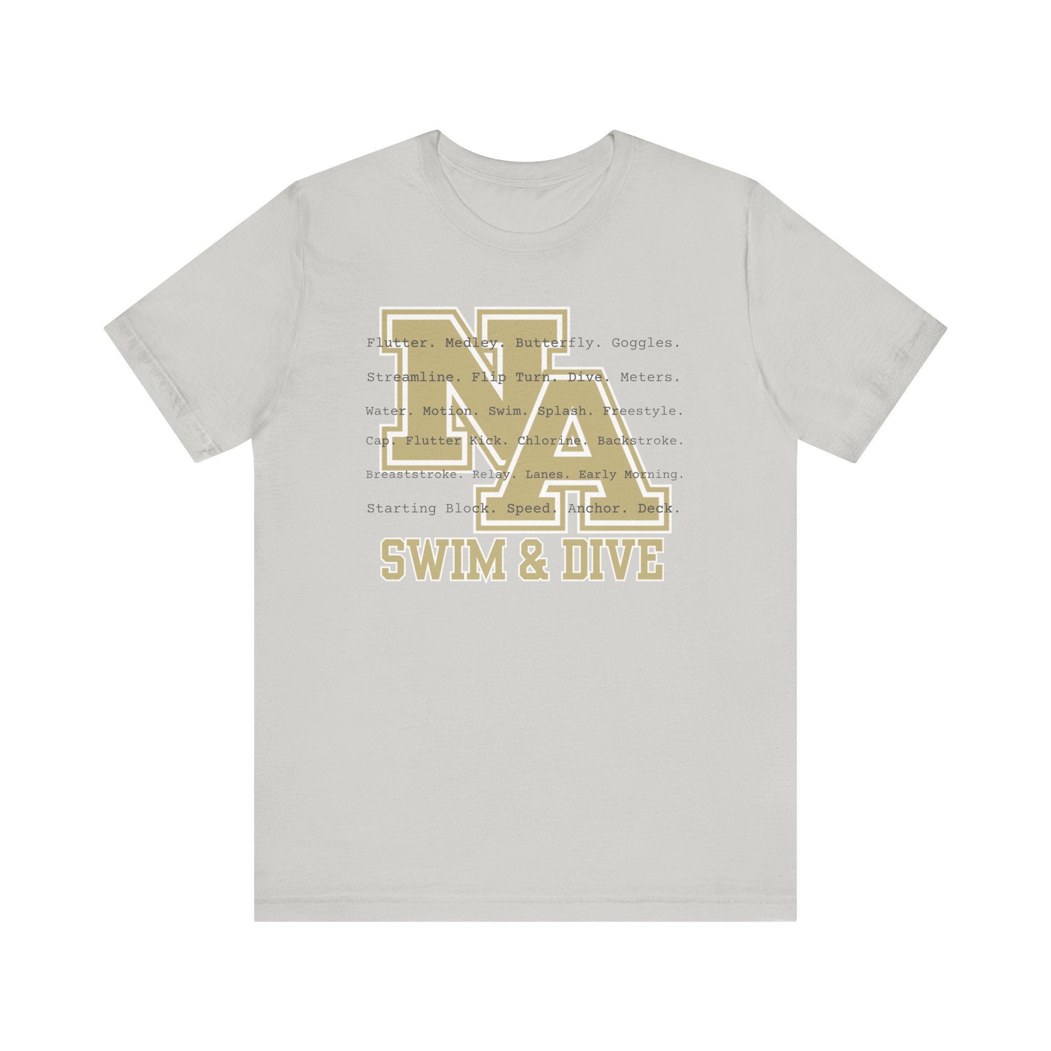 Adult Unisex Swim & Dive Logo Words Soft Short Sleeve Graphic Tee