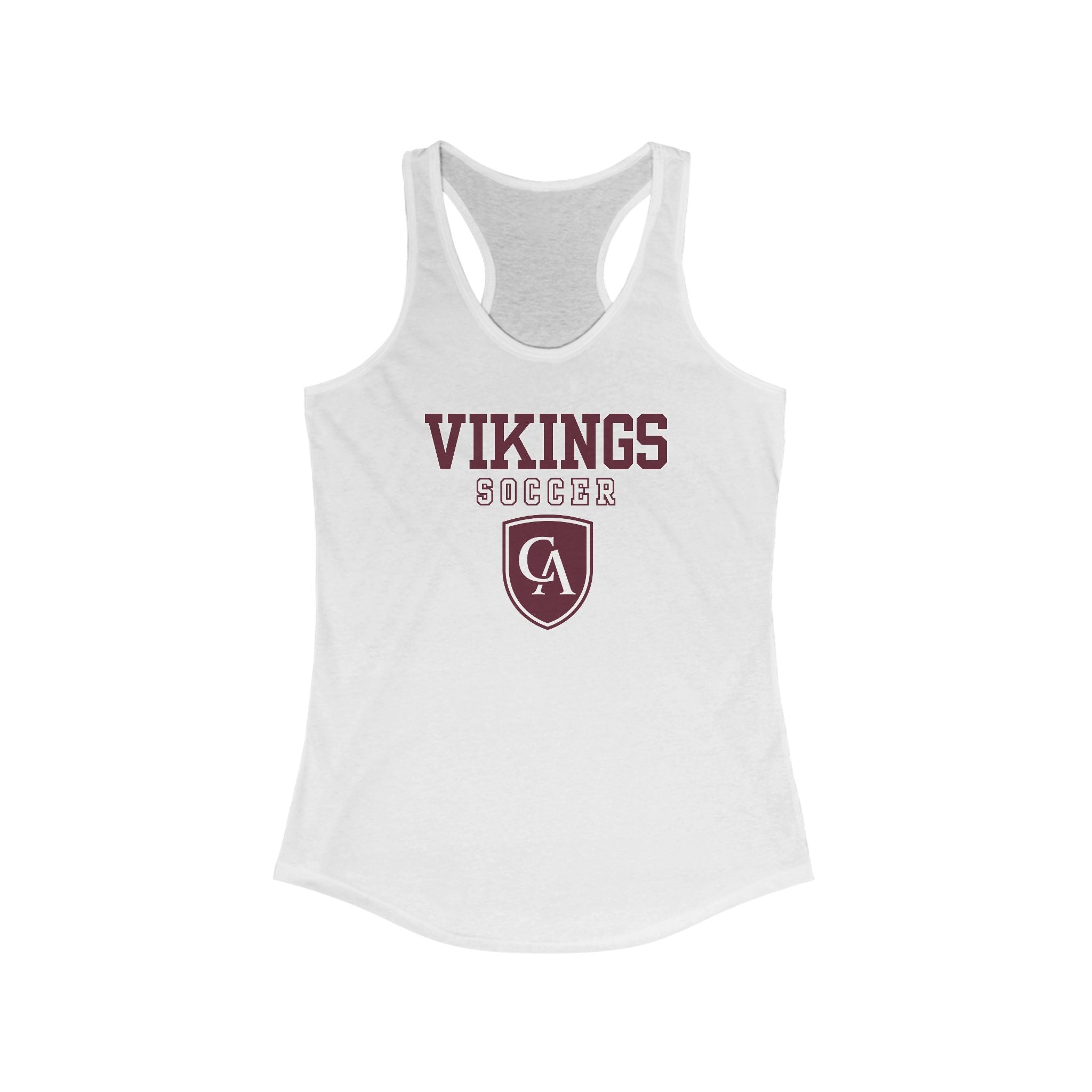 Women's Columbus Academy Vikings Soccer Graphic Next Level Racerback Tank