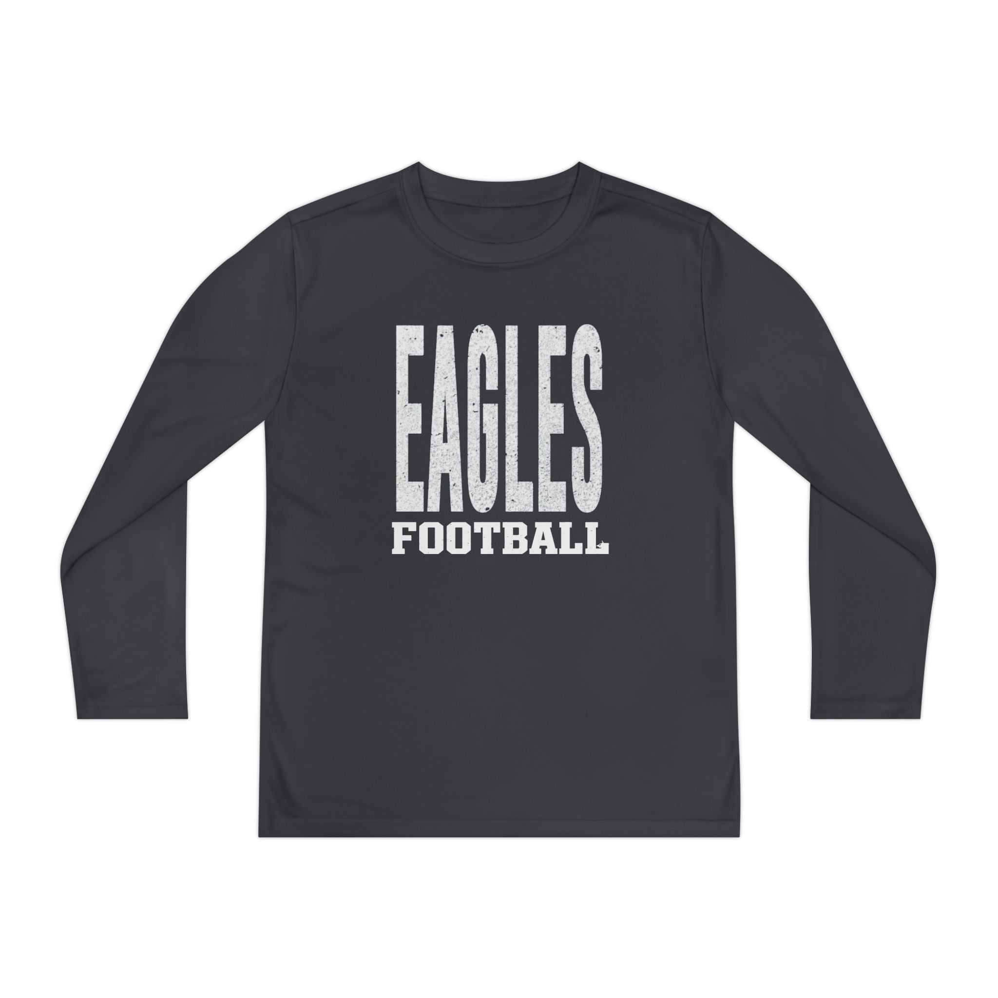 Youth New Albany Football Distressed Enlarged Graphic Sport-Tek Competitor Performance Long Sleeve Tee
