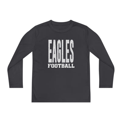 Youth New Albany Football Distressed Enlarged Graphic Sport-Tek Competitor Performance Long Sleeve Tee
