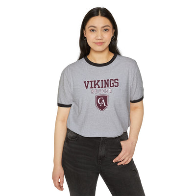 Adult Unisex Columbus Academy Vikings Soccer Graphic Short Sleeve Ringer Tee