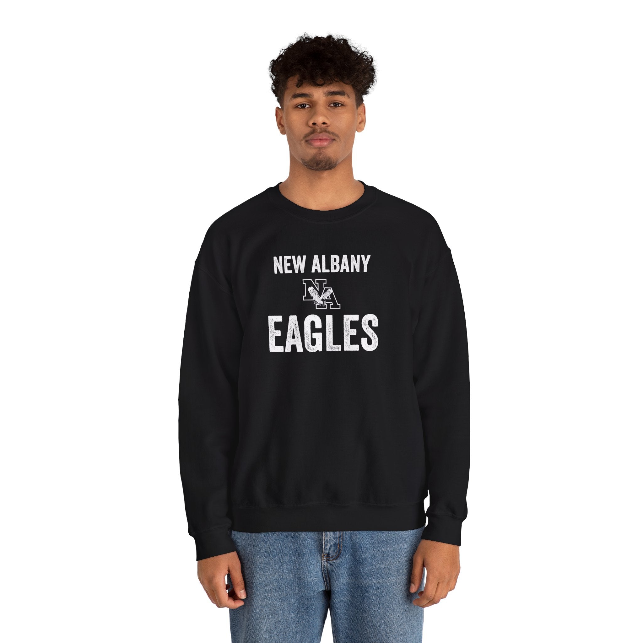 Adult Unisex Vintage Distressed New Albany Eagles Graphic Sweatshirt