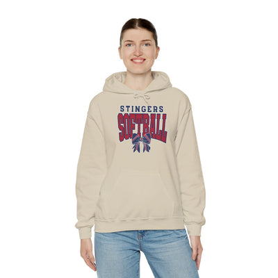 Adult Unisex Stingers Softball Stitched Bow Graphic Hoodie