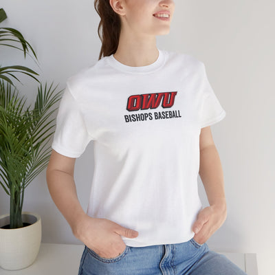 Adult Unisex Classic OWU Bishops Baseball Graphic Short Sleeve Soft Tee