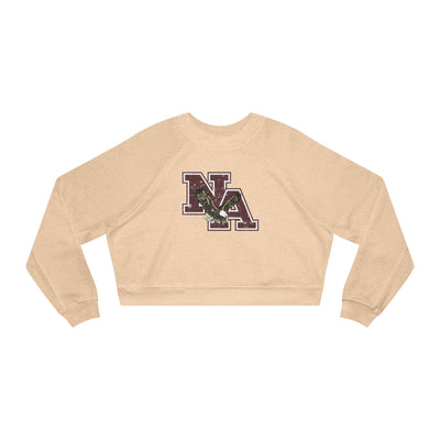 Women's Vintage Distressed Maroon Logo Cropped Fleece Sweatshirt