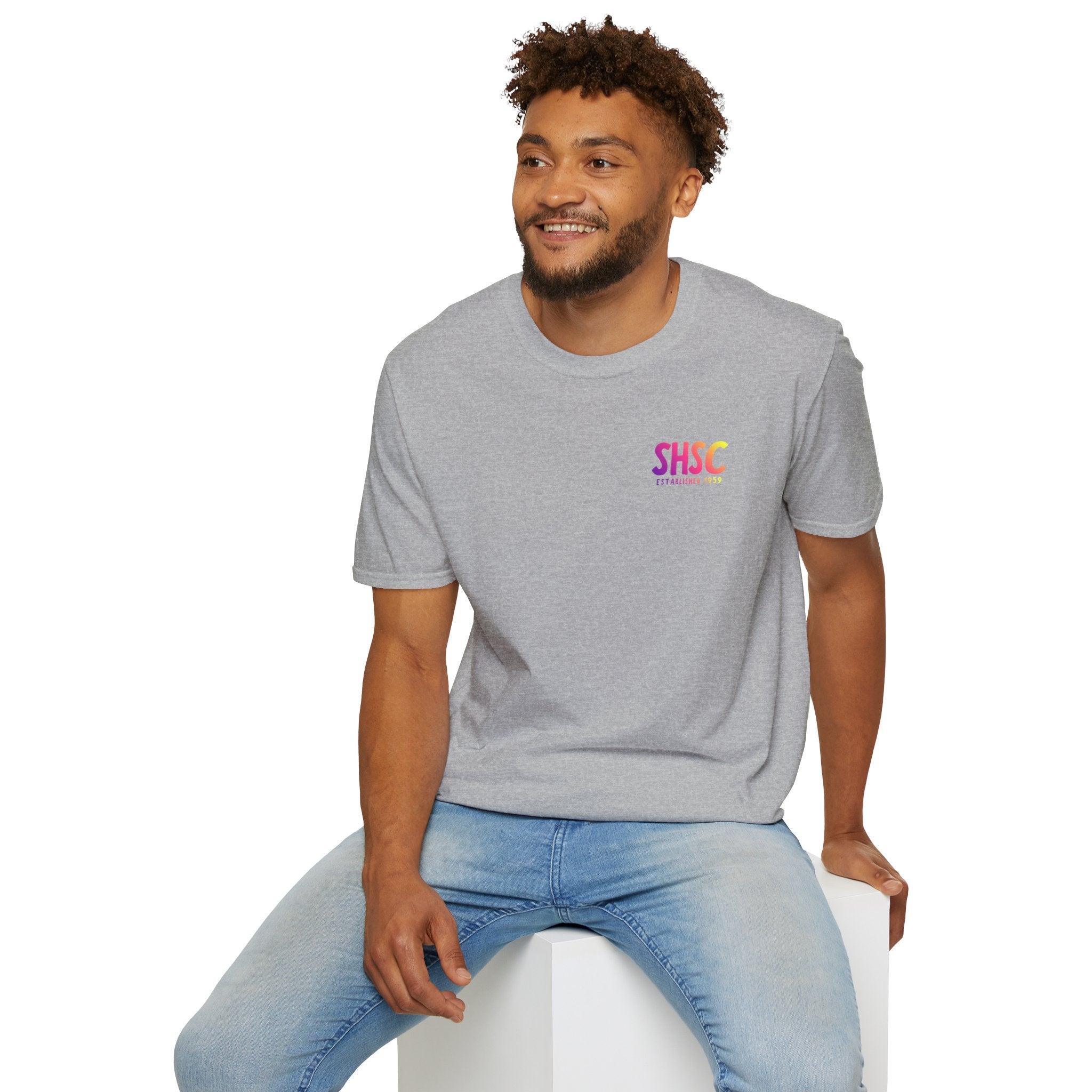 Adult Unisex South Hills Swim Club SHSC Ombre Graphic Short Sleeve Gildan Softstyle Tee