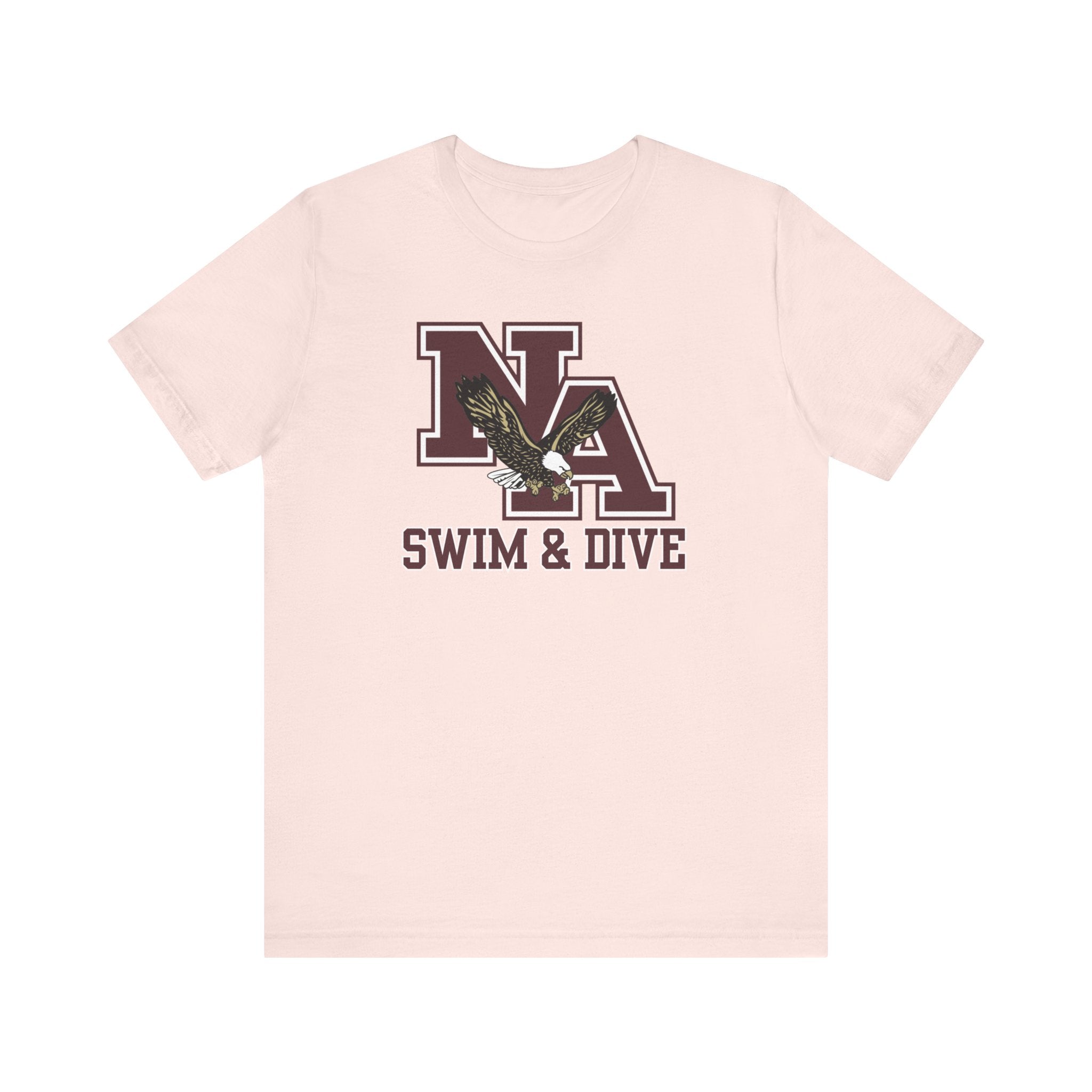 Adult Unisex Swim & Dive Classic Logo with DIVE REACH LIVE Back Graphic Soft Short Sleeve Tee