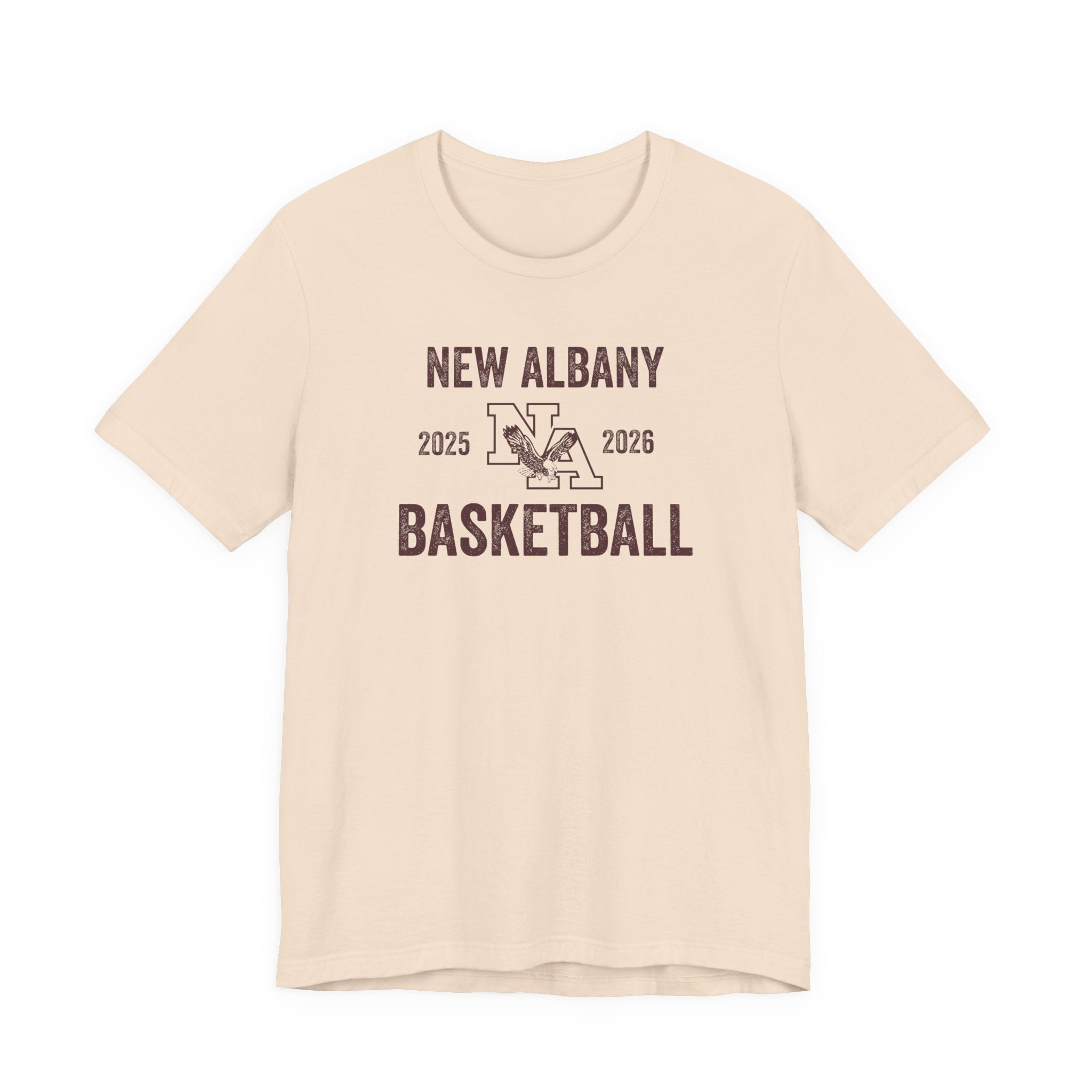 Adult Unisex Vintage Distressed New Albany Basketball Graphic Short Sleeve Soft Tee
