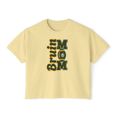 Women's  Bruin Football Mom Graphic Boxy Crop Short Sleeve Tee