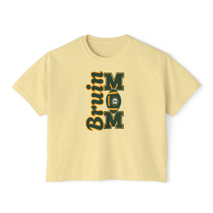 Women's  Bruin Football Mom Graphic Boxy Crop Short Sleeve Tee