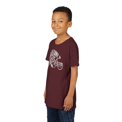 Youth New Albany Vintage Vibes Football Helmet Graphic Short Sleeve Bella + Canvas Soft Tee