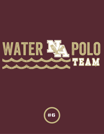 Adult Unisex Choose your Graphic Short Sleeve Soft Tee with Customized Back - New Albany Water Polo